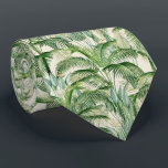 Tropical Lush Foliage Palm Leaves Pattern Tie<br><div class="desc">Vintage-style illustration filled with vibrant palm leaves and tropical plants in rich shades of green. Set against a soft neutral background,  the intricate details create a sophisticated and elegant touch for any space. The illustration style is detailed,  creating a refined and natural design effect.</div>