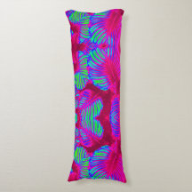 Tropical Lush Magenta Leaves Body Pillow