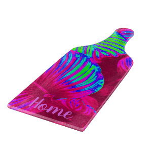 Tropical Lush Magenta Leaves Custom Cutting Board