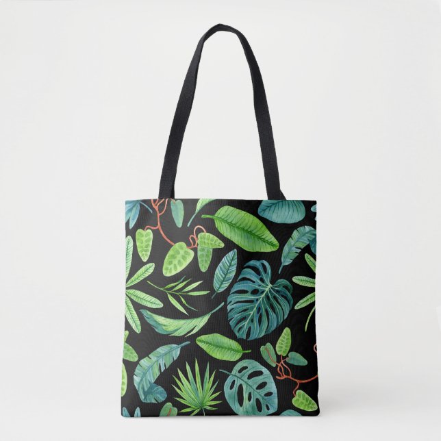 Tropical Lushness: Rainforest Greenery. Tote Bag (Front)