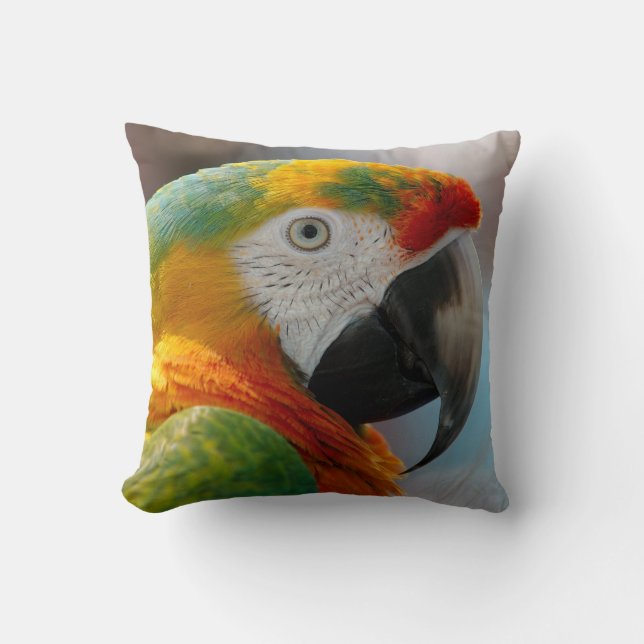 Tropical Macaw Parrot Cushion (Front)