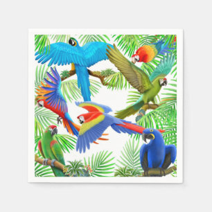 Tropical Macaw Parrot Jungle Napkins