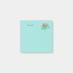 Tropical Macaw Parrot Personalised 3x3 Post-it Notes