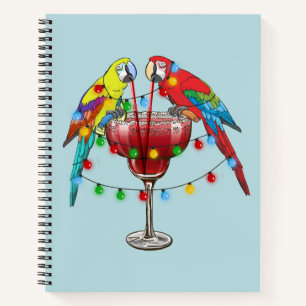 Tropical Macaws Drinking Wine Notebook