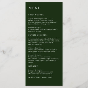 Tropical Magnolia White Green Red Menu