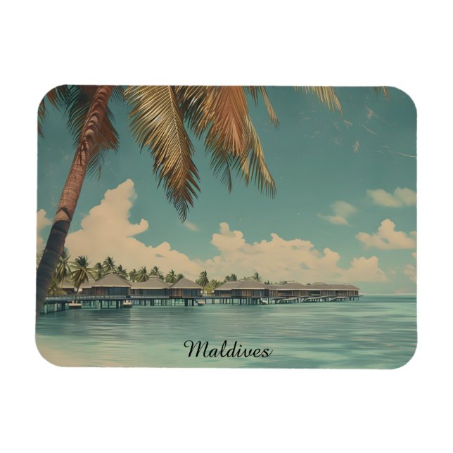 Tropical Maldives Paradise – Luxury Island Escape Magnet (Horizontal)