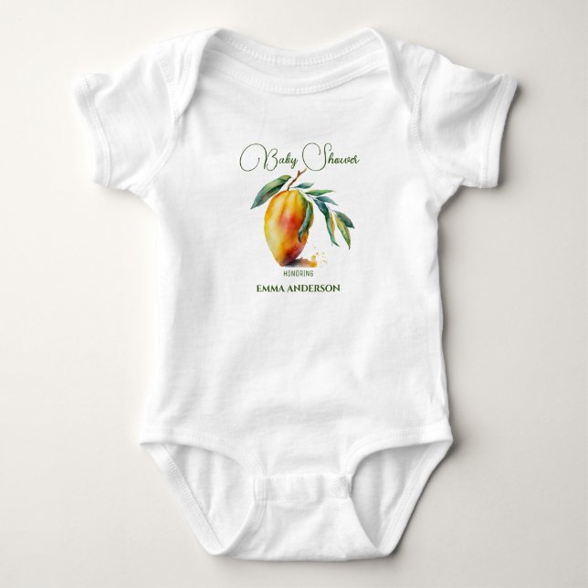 Tropical Mango | Baby Shower Bodysuit (Front)