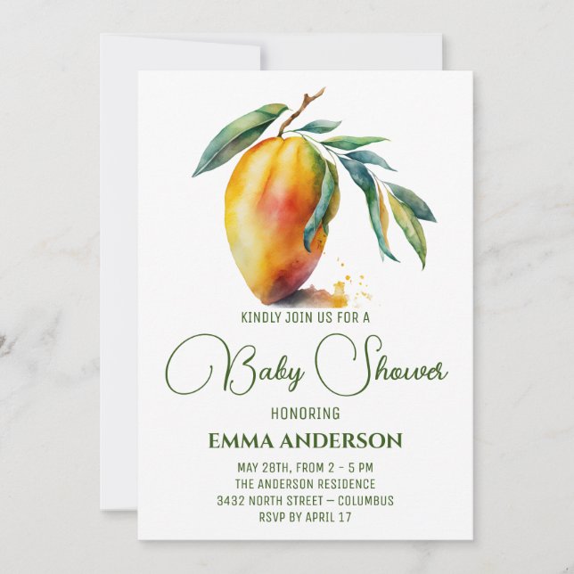 Tropical Mango | Baby Shower Invitation (Front)