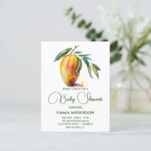 Tropical Mango Baby Shower Postcard