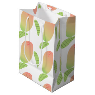Tropical Mango Fruit Green Orange Medium Gift Bag