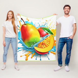 Tropical Mango Treat Fleece Blanket