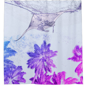Tropical Manta Shower Curtain