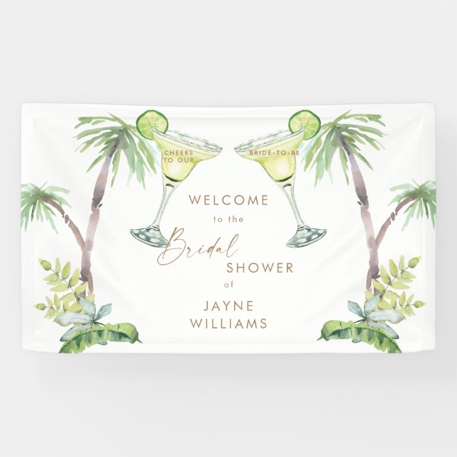 Tropical Margarita Cheers Bridal Shower Banner (Horizontal)