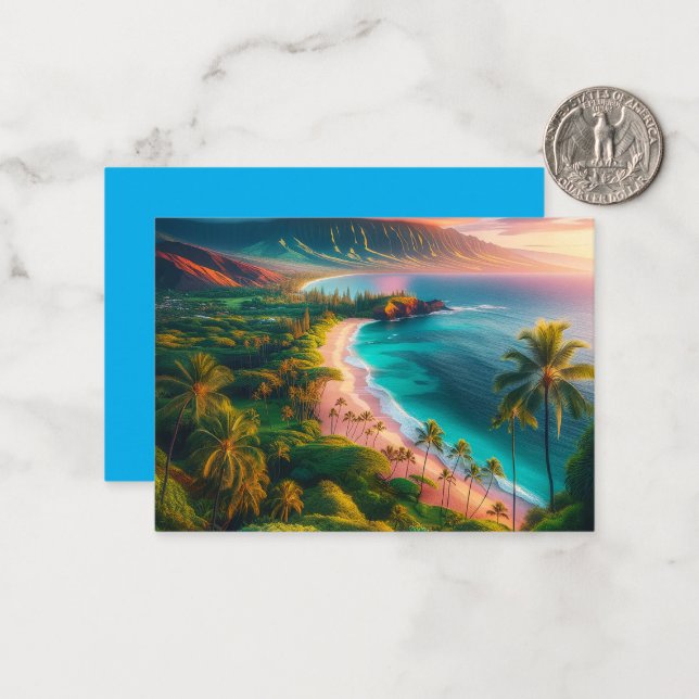 Tropical Maui Island Paradise Card (Front/Back In Situ)
