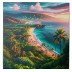 Tropical Maui Island Paradise Tile