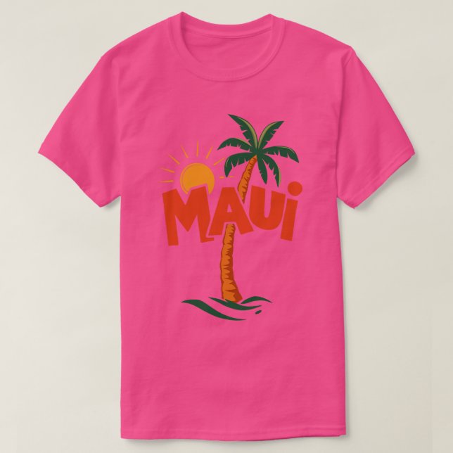 Tropical Maui Palm Tree Vacation TShirt (Design Front)