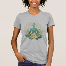 Tropical Meditation Yoga Woman T-Shirt Design