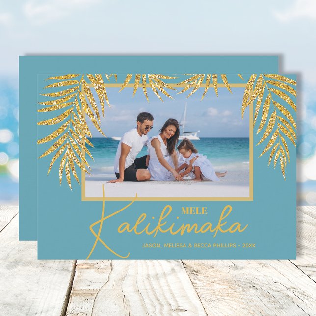 Tropical Mele Kalikimaka Christmas Photo Holiday Card (Creator Uploaded)