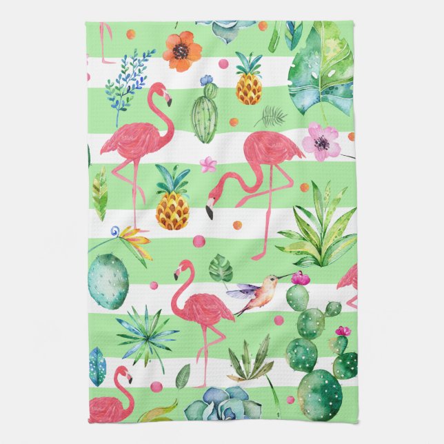 Tropical Melody Pattern Tea Towel (Vertical)