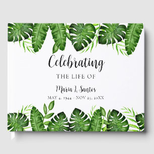 Tropical Memorial Personalised Celebration of Life Guest Book