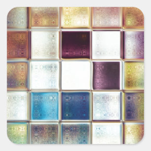 Tropical Memories Mosaic Tile Art Square Sticker