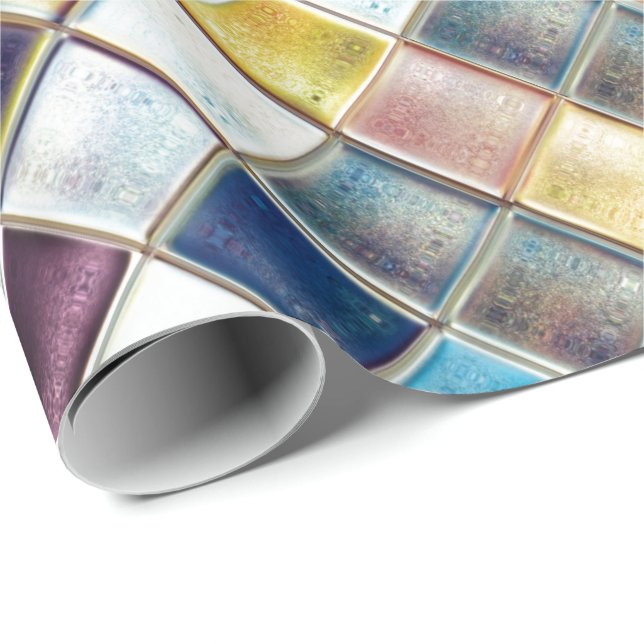 Tropical Memories Mosaic Tile Art Wrapping Paper (Roll Corner)