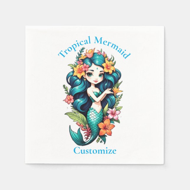Tropical Mermaid Thunder_Cove Napkin (Front)