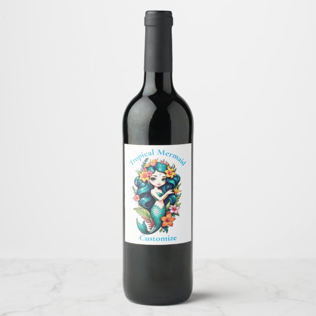 Tropical Mermaid Thunder_Cove Wine Label (Front)