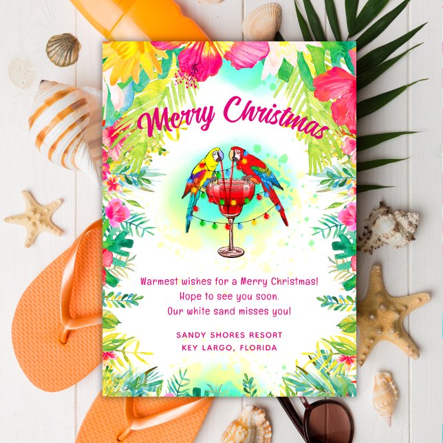 Tropical Merry Christmas Business Holiday Card (Creator Uploaded)