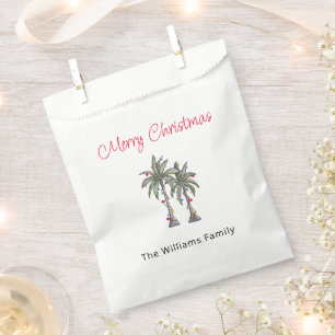 Tropical Merry Christmas Palm Trees Beach Favour Bags