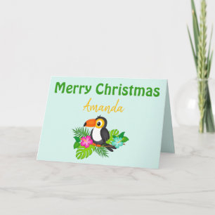 Tropical Merry Christmas Toucan  Card