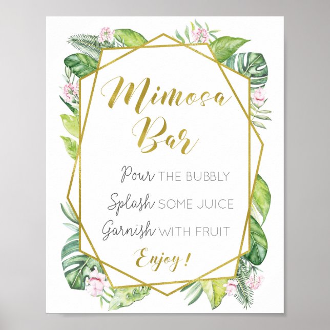 Tropical Mimosa Bar Wedding Sign (Front)