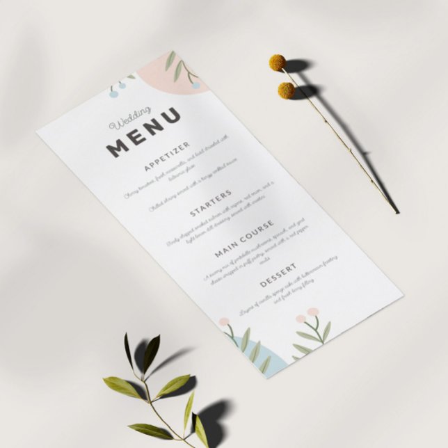 Tropical minimalist wedding menu color details (Creator Uploaded)