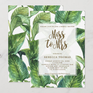 Tropical Miss to Mrs bridal shower invitation