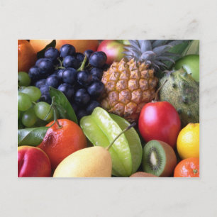 Tropical mix fruits postcard