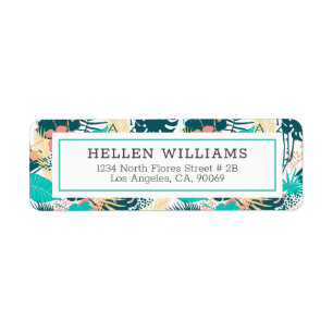 Tropical mixed leaves collage pattern