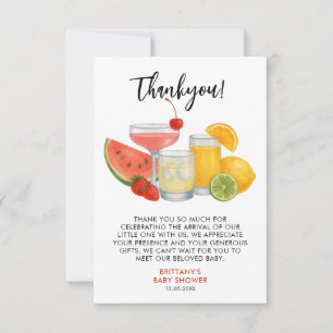 Tropical Mocktail Summer Baby Shower Modern Thank You Card