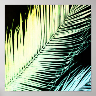 tropical modern bold palm leaf art poster