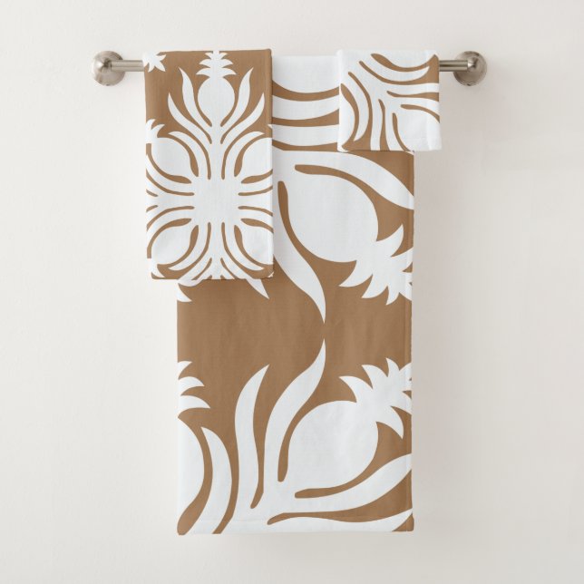 tropical modern contemporary hawaiian quilt bath t bath towel set (Insitu)