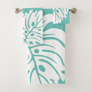 tropical modern contemporary hawaiian quilt bath towel set