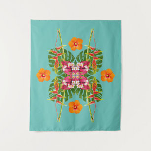 tropical modern contemporary hawaiian quilt tapestry