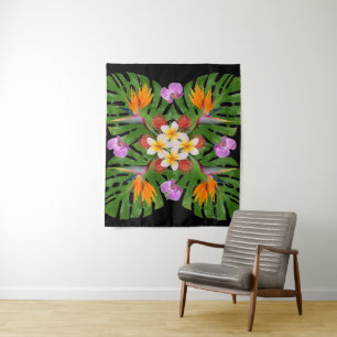 tropical modern contemporary hawaiian quilt tapestry