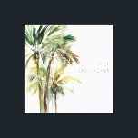 Tropical Modern Palm Trees Canvas Print<br><div class="desc">This art design features a group of beautiful tropical lush green and brown watercolor palm trees on a simple,  clean white background. Perfect for a beach lover or a beach house. Personalise it with your family name. Created by Simply Farmhouse Press.</div>