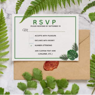 Tropical Modern Wedding RSVP Card