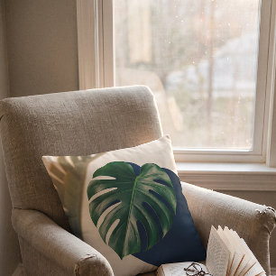 Tropical Modernism Monstera Leaf Shadow Cushion