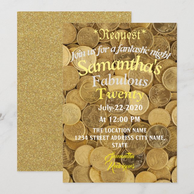 Tropical Money  Invitation (Front/Back)