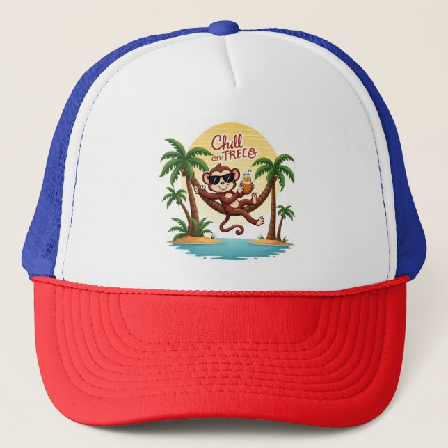 Tropical Monkey Chill Vibes Hat (Front)
