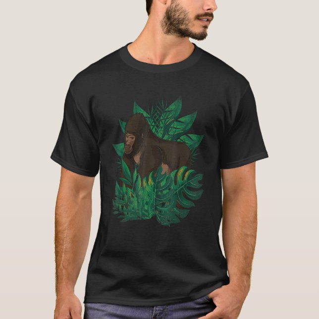 Tropical Monkey   Gorilla   Ape Animal Gorilla T-Shirt (Front)