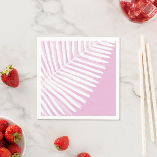 Tropical monochrome palm leave napkin