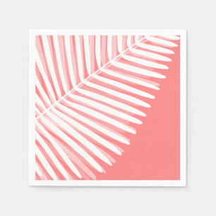 Tropical monochrome palm leave napkin